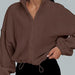 Color-Coffee-Women Clothing Polar Fleece Sports Jacket Velvet Stand Collar Zipper Jacket-Fancey Boutique