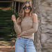 Color-Fall Solid Color Pullover Long Sleeve Top Women Thin All Matching Slim Fit Slimming Bottoming Shirt Women-Fancey Boutique
