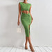 Color-Women Clothing Sexy Hollow Out Cutout Sheath Knitted Sleeveless Elegant Dress-Fancey Boutique