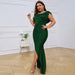 Color-Plus Size Women Clothing Cocktail Evening Dress Metallic Bright Elegant Sexy Slim Fishtail Dress-Fancey Boutique