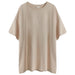 Color-Apricot-All Cotton T shirt Women Summer Loose Korean T shirt Brushed Cotton Couple Top-Fancey Boutique
