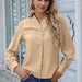 Color-Apricot-Women Clothing Spring Autumn Long Sleeve Shirt Women Popular Button Top-Fancey Boutique