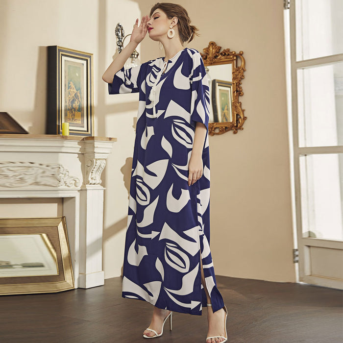 Color-Fashionable Spring Summer Women Clothing Elegant Digital Printed Chiffon Short Sleeve Dress-Fancey Boutique
