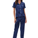 Color-Blue-Satin Suit Two Piece Home Wear Pajamas Women-Fancey Boutique