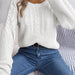 Color-White-Autumn Winter Casual Twist Patchwork Puff Sleeve Pullover Women Clothing-Fancey Boutique