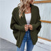 Color-Army Green-Autumn Winter Women Knitted Sweater Solid Color Batwing Sleeve Sweater Cardigan Coat Women-Fancey Boutique