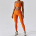 Color-Spaghetti Strap Bra Trousers Tropical Orange-Sexy Beauty Back Yoga Clothes Outer Wear Pilates Running Fitness Exercise Yoga Suit Women-Fancey Boutique