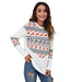 Color-Autumn Winter round Neck Christmas Stitching Printing Casual Loose T shirt-Fancey Boutique