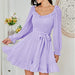 Color-Early Spring Chiffon Dress Women Ruffled V neck Fitted Waist Sweet A line Dress-Fancey Boutique