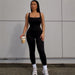 Color-Summer Women Sleeveless Low Neck Slim Fit High Top Sports One Piece Trousers-Fancey Boutique