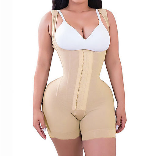 Color-Yellow-Shaping Slimming Clothes Row Buckle Corset One Piece Waist Girdling Belly Contraction Open Women Jumpsuit Women-Fancey Boutique