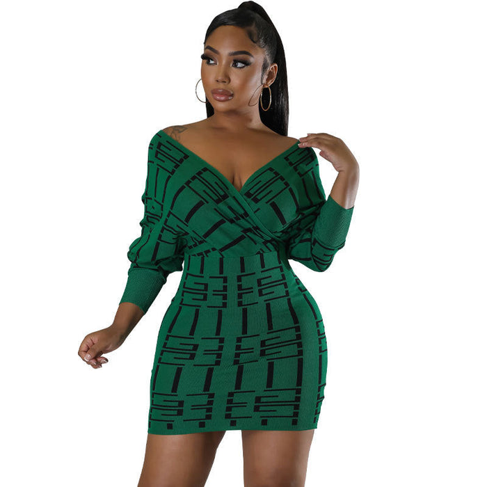 Color-Green-Women Clothing Dress Long Sleeve Autumn Clothing Graceful Fashionable Casual Clothing-Fancey Boutique