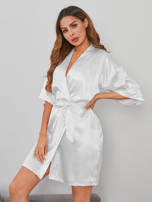 Color-White-Bathrobe Night-Robe Women Sexy Home Wear Pajamas-Fancey Boutique