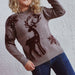 Color-Autumn Winter round Neck Long-Sleeved Christmas Sweater Year Snowflake Deer Jacquard Knitted Pullover-Fancey Boutique