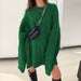 Color-Fall Winter Casual Loose Sweater Dress Bag Hip Simple Graceful Padded Dress Women-Fancey Boutique