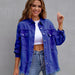 Color-royal blue-Arrival Multicolor MidLength Ripped Loose Denim Jacket Women Jacket Women-Fancey Boutique