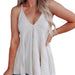 Color-Summer Women Clothing V-neck Casual Sling Wool Vest Top T-shirt-Fancey Boutique