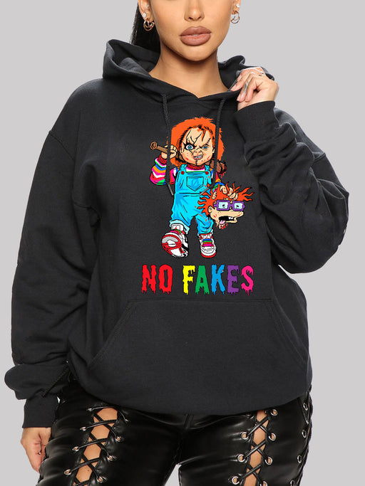 Color-Hooded Sweater Autumn Winter Horror Cartoon Printing Hooded Casual Loose Fitting Casual Pullover-Fancey Boutique