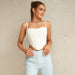 Color-Summer Sexy Camisole Solid Color Boning Corset Slim Fit Backless Short Vest-Fancey Boutique