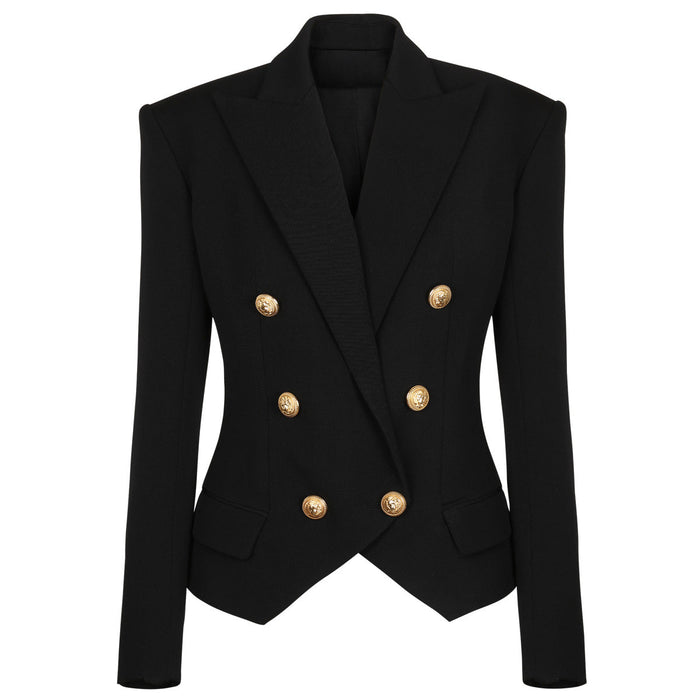 Color-Black-Women Spring Autumn Waist Slimming Women Blazer Jackets Popular Classic Small Blazer-Fancey Boutique