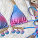 Color-Sexy Bandage Gradient Printing Women Split Swimsuit Luxury Crystal Diamond Bikini Swimsuit-Fancey Boutique