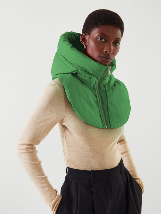 Color-Green-Autumn Winter Women Clothing All Match Clothes Accessories Hooded Detachable Collar Vest-Fancey Boutique