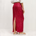 Color-Red-Women Clothing Solid Color Sequ Back Slit Casual Skirt-Fancey Boutique