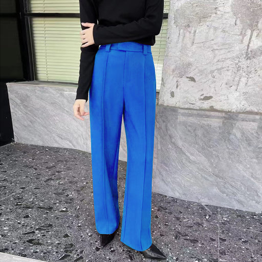 Color-Goods Spring Autumn High Quality Narrow Version Straight Leg Pants Casual All Matching Comfortable Pants High Slimming Trousers-Fancey Boutique