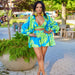 Color-Summer Women Clothing Sexy Digital Printed Shirt Shorts Three Piece Set-Fancey Boutique