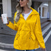 Color-Yellow-Clothing Cinched Hoodie Breathable Mesh Outdoor Mountaineering Rain-Proof Coat-Fancey Boutique