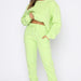 Color-fluorescent green-Autumn Winter Solid Color round Neck Pullover Women Casual Long Sleeve Sweater Suit-Fancey Boutique