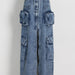Color-Blue-Hipsters High Street Spring High Waist Long Straight Front Slit Design Denim Solid Color Women Skirt-Fancey Boutique