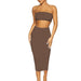 Color-New Women Clothing Sexy Bandeau cropped Two-Piece Street Tight Skirt Set Summer-Fancey Boutique