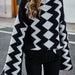 Color-Autumn Winter Diamond Plaid Stitching Knitwear Sweater-Fancey Boutique