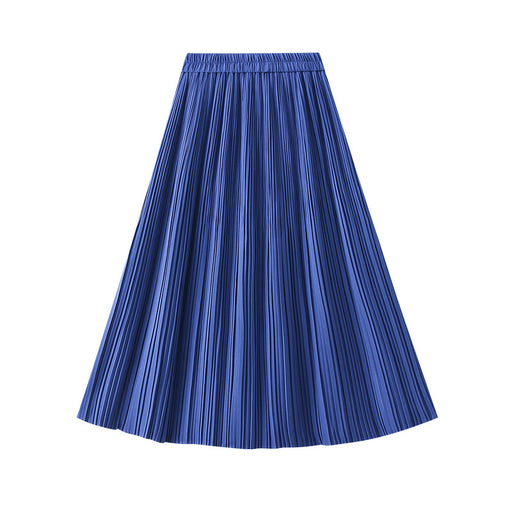 Color-Summer High Waist Pleated Skirt Spring Summer Korean Drape Young Slimming Skirt Pink-Fancey Boutique