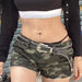 Color-Sexy Street Camouflage Low Waist Straight Slimming Super Short Shorts Basic Casual Stretch Slim Woven Pants-Fancey Boutique