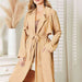 Color-Culture Code Full Size Tied Trench Coat with Pockets-Fancey Boutique