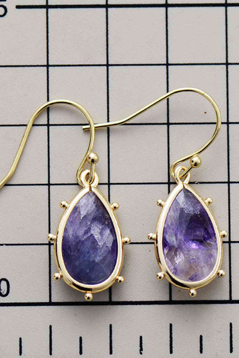 Color-Natural Stone Teardrop Earrings-Fancey Boutique