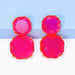 Color-Geometrical Shape Zinc Alloy Frame Dangle Earrings-Fancey Boutique