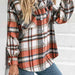 Color-Plaid Collared Neck Button Down Jacket-Fancey Boutique