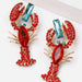 Color-Lobster Shape Glass Stone Dangle Earrings-Fancey Boutique