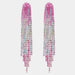Color-One Size-Rhinestone Fringed Dangle Earrings-Fancey Boutique