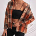 Color-S-Plaid Collared Neck Button Down Jacket-Fancey Boutique