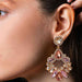 Color-Zinc Alloy Frame Glass Stone Dangle Earrings-Fancey Boutique