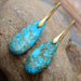 Color-Handmade Teardrop Shape Natural Stone Dangle Earrings-Fancey Boutique