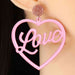 Color-Heart Shape Acrylic Dangle Earrings-Fancey Boutique