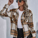 Color-S-Plaid Button Down Collared Jacket-Fancey Boutique