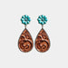 Color-One Size-Turquoise Flower Teardrop Earrings-Fancey Boutique