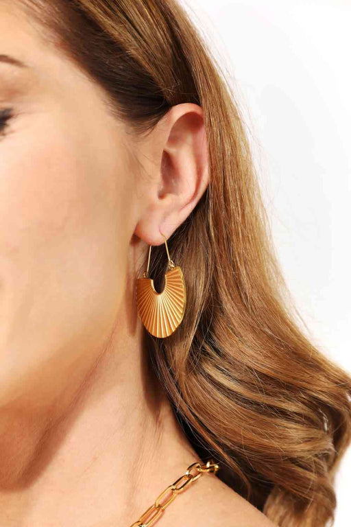 Color-One Size-Adored Ribbed Stainless Steel Earrings-Fancey Boutique