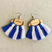 Color-One Size-Fringe Detail Football Shape Wooden Dangle Earrings-Fancey Boutique